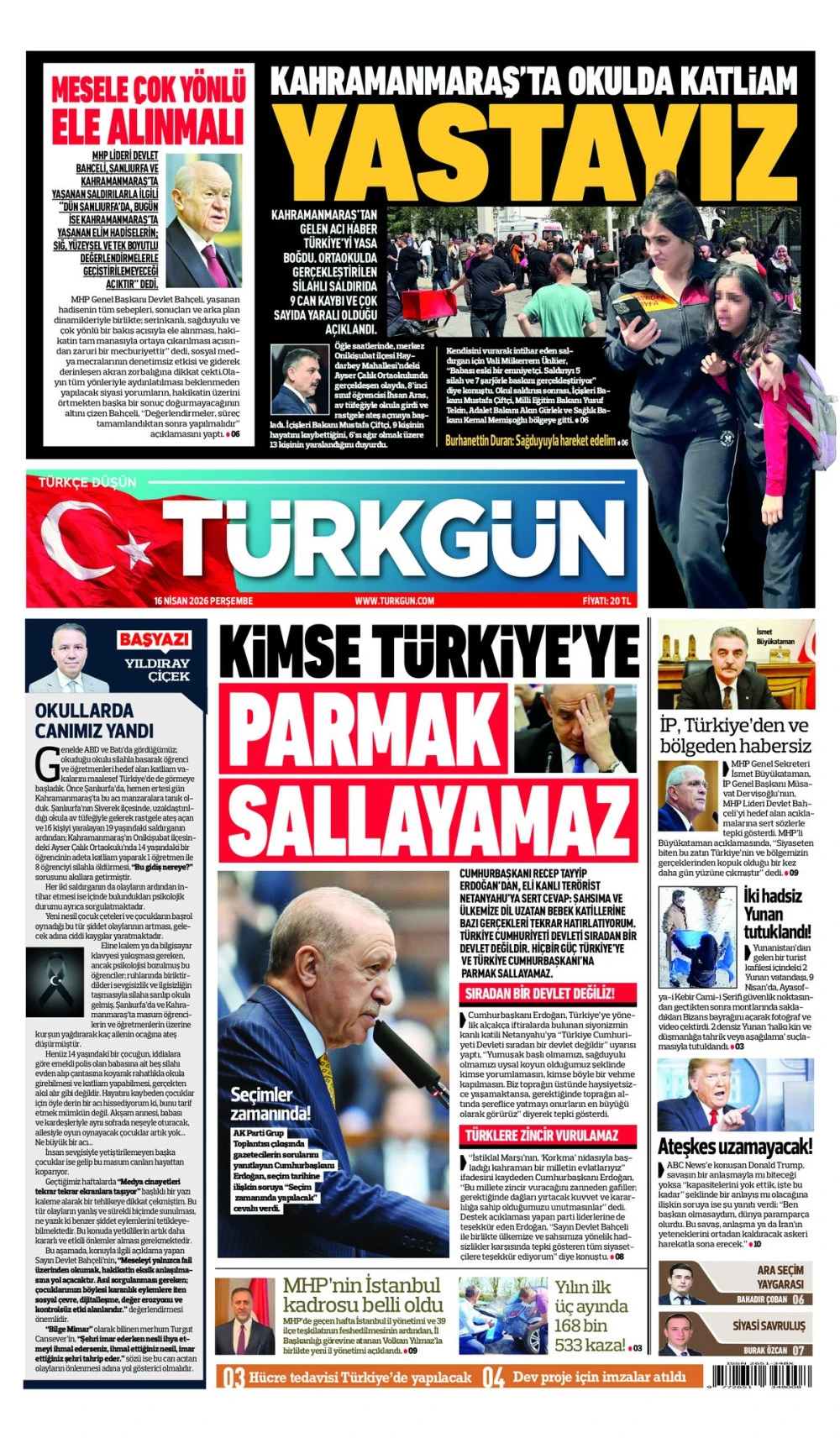 Gazetemizin 16 Nisan Perşembe baskısını inceleyebilirsiniz... #T&uuml;rkg&uuml;n #turkgungazetesi