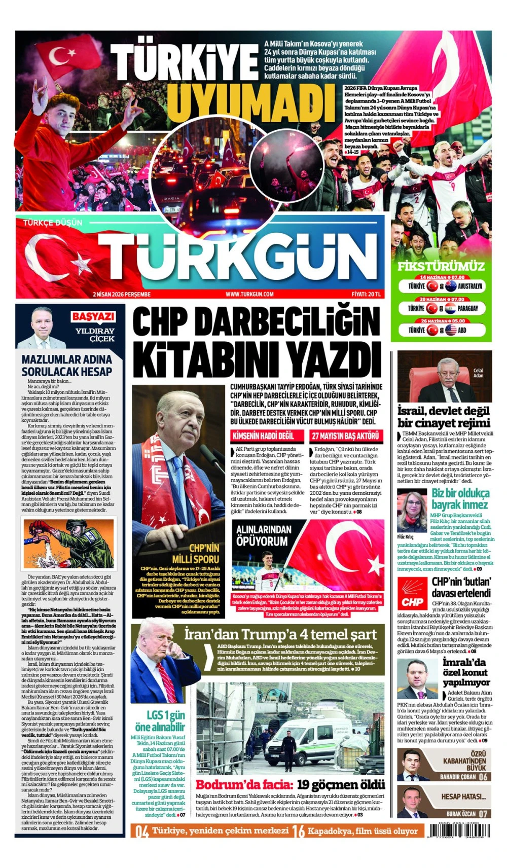 Gazetemizin 2 Nisan Perşembe baskısını inceleyebilirsiniz... #T&uuml;rkg&uuml;n #turkgungazetesi