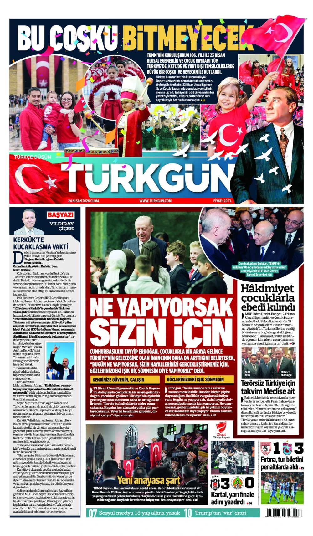 Gazetemizin 24 Nisan Cuma baskısını inceleyebilirsiniz... #T&uuml;rkg&uuml;nGazetesi #T&uuml;rkg&uuml;n