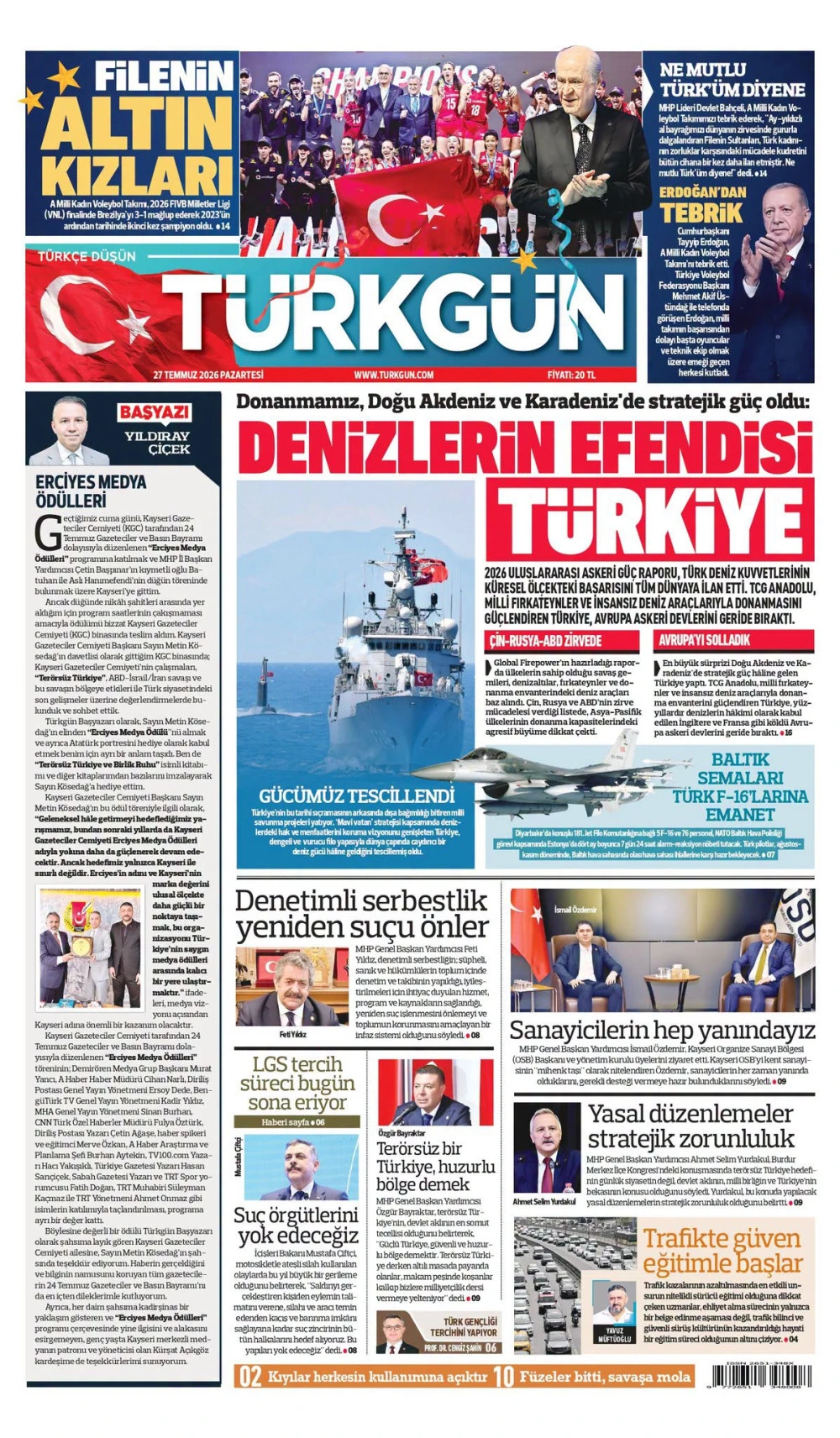 Gazetemizin 27 Temmuz Pazartesi baskısını inceleyebilirsiniz...     #T&uuml;rkg&uuml;nGazetesi #T&uuml;rkg&uuml;n 