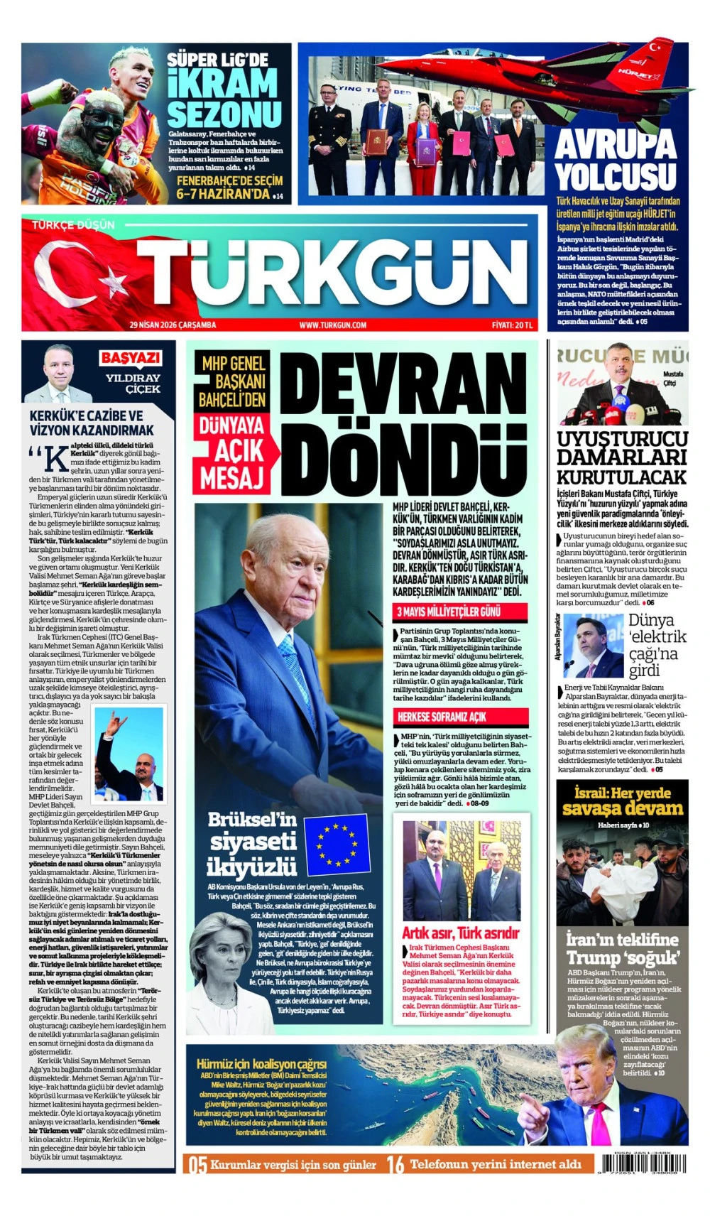 Gazetemizin 29 Nisan &Ccedil;arşamba baskısını inceleyebilirsiniz... #T&uuml;rkg&uuml;nGazetesi #T&uuml;rkg&uuml;n
