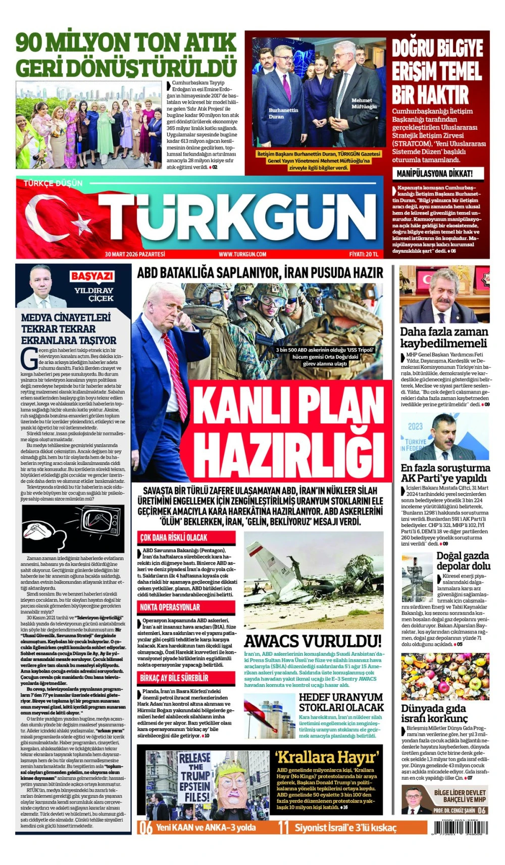 Gazetemizin 30 Mart Pazartesi baskısını inceleyebilirsiniz... #T&uuml;rkg&uuml;n #turkgungazetesi