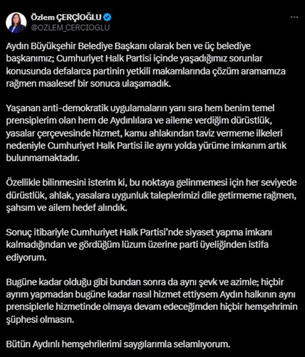 Özlem Çerçioğlu, CHP'den istifa etti (2)