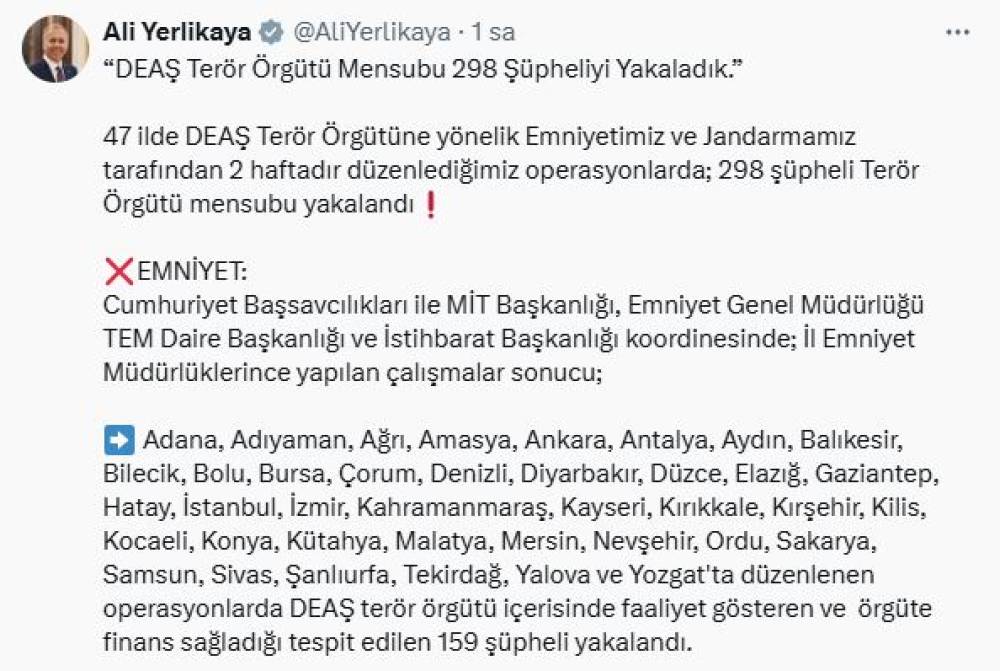 47 ilde DEAŞ operasyonu: 298 gözaltı