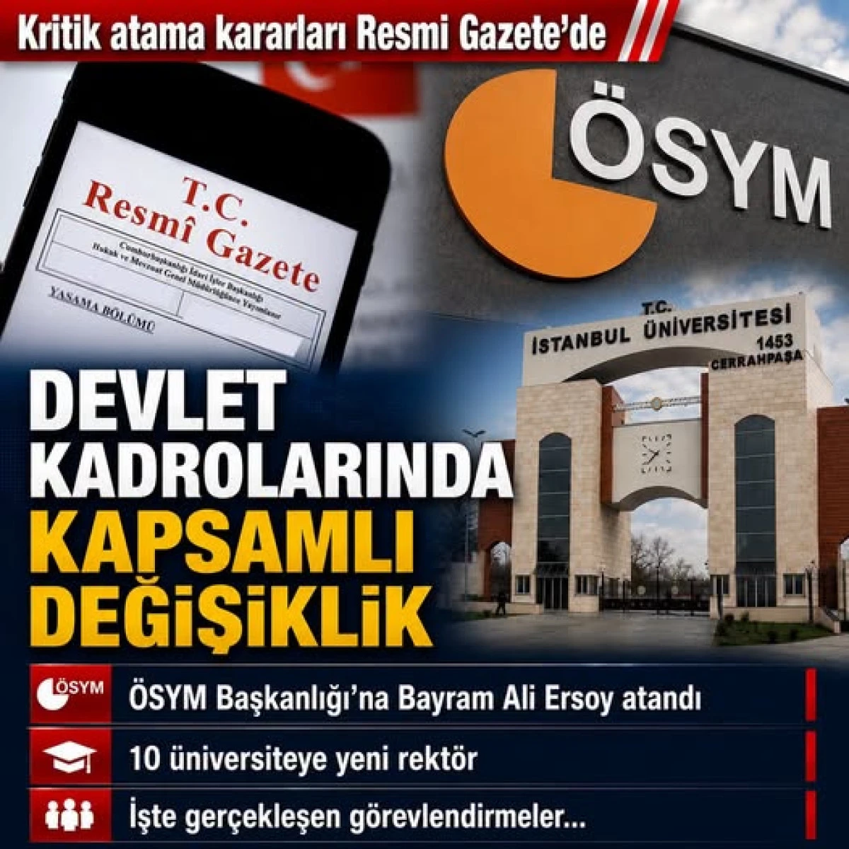 Kritik atama kararları Resmi Gazete&rsquo;de!